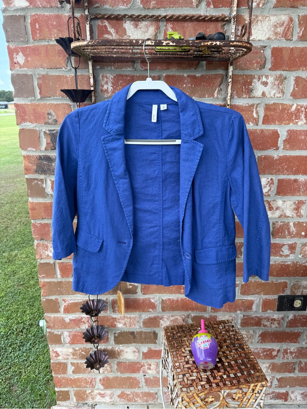 Frenchi Blue Cropped Blazer Jacket